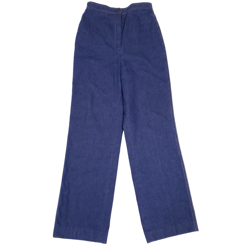 Vintage Panther Denim Trousers High Rise Straight Leg‎ Size 7 Blue Retro 70s
